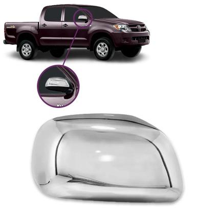 Imagem de Aplique Cromado para Capa Retrovisor Hilux Sr Srv Sw4 Pickup Suv 2005 2006 2007 2008 2009 2010 2011