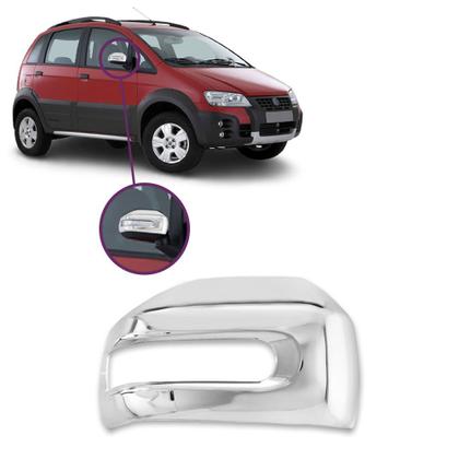 Imagem de Aplique Cromado para Capa Retrovisor Idea Adventure Locker 2007 a 2010 Palio Weekend Locker G4 2009 a 2016 Strada Adventure G4 2007 a 2019 Com Pisca
