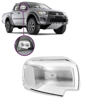 Imagem de Aplique Cromado para Capa Retrovisor L200 Triton 2008 a 2016 Pajero Dakar 2009 a 2013