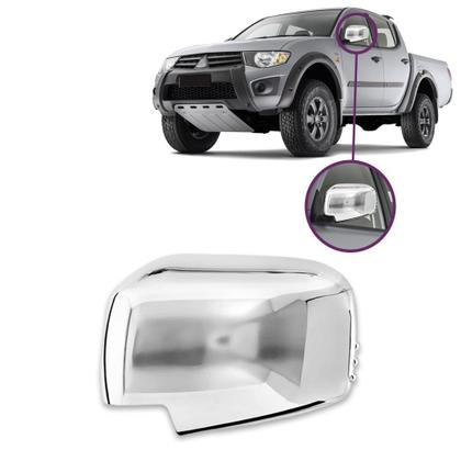 Imagem de Aplique Cromado para Capa Retrovisor L200 Triton 2008 a 2016 Pajero Dakar 2009 a 2013