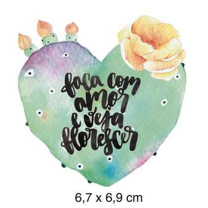 Imagem de Aplique de MDF e Papel - Coração, Cactos, Flores e Aquarela - APM8 - 1277