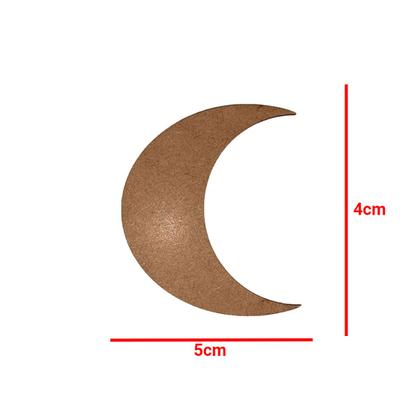 Imagem de Aplique Decorativo Lua Crescente 4x5 Kit 50un Mdf Madeira