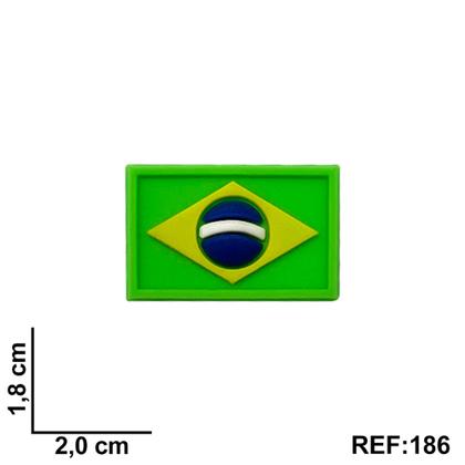 Imagem de Aplique Kit 10 Peças Bandeira Brasil Emborrachado