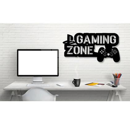 Imagem de Aplique Parede Quadro Para Decoração Quarto e Espaço Gamer em Mdf Cor Preto