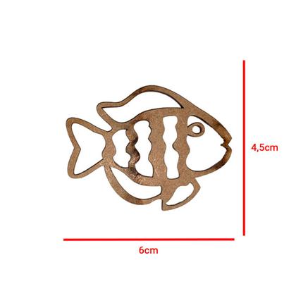 Imagem de Aplique Peixe P 6x4,5 Kit 6un Mdf Madeira