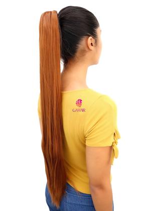 Imagem de Aplique Rabo De Cavalo Com Cabelo Liso Organico Premium 70Cm +Presilha