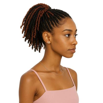 Imagem de Aplique Rabo De Cavalo De Dread Lucs Cacheado Afro Puff