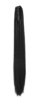 Imagem de Aplique Rabo De Cavalo Liso Preto Fibra Orgânica 70cm - Weng