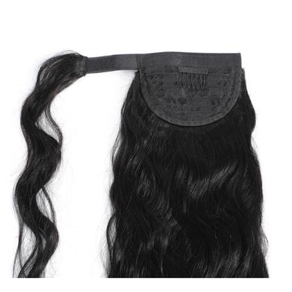 Imagem de Aplique Rabo De Cavalo Preto Liso Alto Colante Fibra Orgânica 70cm - Weng