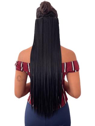Imagem de Aplique Tiara Magica Fio Invisivel Liso - Ajustavel - 70 Cm - Cheio + Tic Tac Para Adaptação
