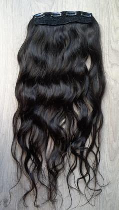 Imagem de aplique tic tac cabelo humano liso ondulado 65cm