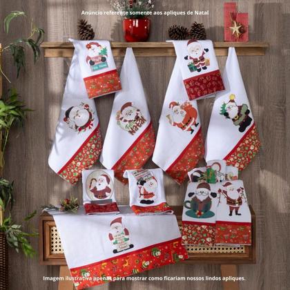 Imagem de Apliques De Natal Patchwork Para Bordar Pano De Prato -10Pçs