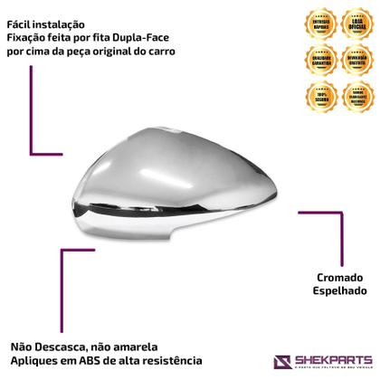 Imagem de Apliques para capa Retrovisor Tuning Fiat Argo Cronos 2018 2019 2020 2021 2022 2023 2024 Nova Strada 20 21 22 23 24 Com Pisca