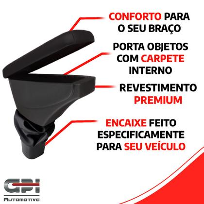 Imagem de Apoio Braço Chevrolet Prisma Tecido Preto Costura Vermelha