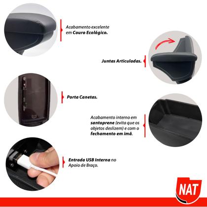 Imagem de Apoio de Braço Cobalt 2012 Até 2019 E Novo Onix 2020 Até 2023 C/ Usb