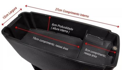 Imagem de Apoio De Braço Encosto Onix e Prisma 2012 2013 2014 2015 2016 2017 2018 2019 Preto Com Linha Branca