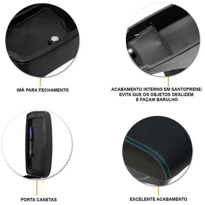 Imagem de Apoio De Braço Onix e Prisma 12 a 18 - Preto Costura em Azul