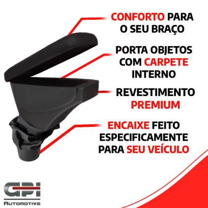 Imagem de Apoio De Braço Toyota Etios Tecido Preto Costura Cinza