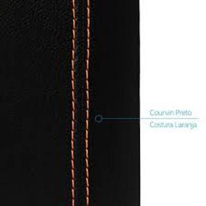 Imagem de Apoio de braço Tracker material sintético preto com a costura laranja