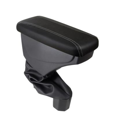 Imagem de Apoio De Braço Volkswagen Polo Couro Preto Costura Cinza