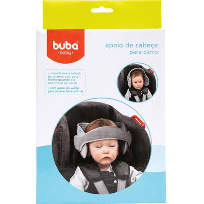 Imagem de Apoio De Cabeça Para Assento De Carro Bebê Buba Cinza Claro