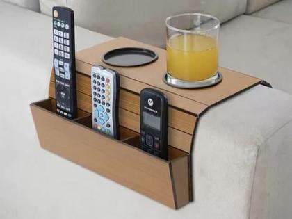 Imagem de Apoio De Copos E Controle Para Braço Sofá Mdf - Cruzeiro