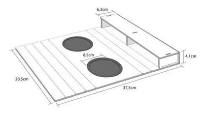 Imagem de Apoio De Copos E Controle Para Braço Sofá Mdf - Cruzeiro