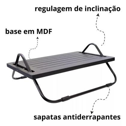 Imagem de Apoio Ergonômico para Pés Regulável em Mdf Preto Multivisão