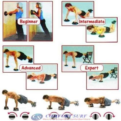 Imagem de Apoio para flexao de bracos giratorio aparelho push up pro abdomen triceps ombro profissional