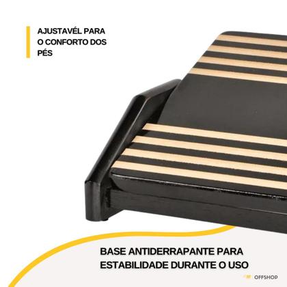 Imagem de Apoio Para Os Pés Black Piano Ergonômico + Suporte Para Monitor 2 Gavetas Branco