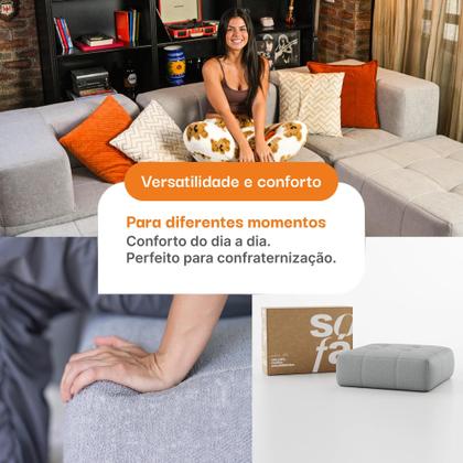 Imagem de Apoio para os pés modular Puff Chaise Sofá na Caixa Em Boucle com 1 lugar 86cm