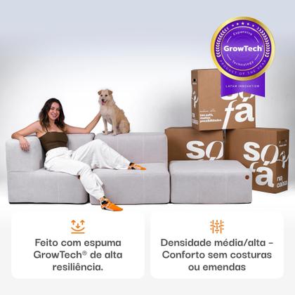 Imagem de Apoio para os pés modular Puff Chaise Sofá na Caixa Em Boucle com 1 lugar 86cm