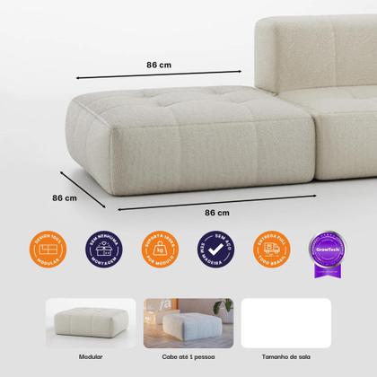 Imagem de Apoio para os pés modular Puff Chaise Sofá na Caixa Em Boucle com 1 lugar 86cm