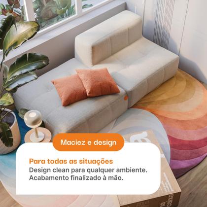 Imagem de Apoio para os pés modular Puff Chaise Sofá na Caixa Em Boucle com 1 lugar 86cm
