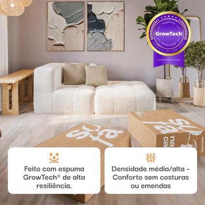 Imagem de Apoio para os pés modular Puff Chaise Sofá na Caixa Em Boucle com 1 lugar 86cm