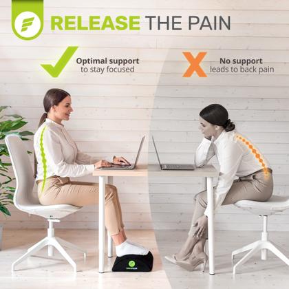 Imagem de Apoio para pés ErgoFoam Premium Velvet Soft Foam para mesa, preto