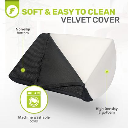 Imagem de Apoio para pés ErgoFoam Premium Velvet Soft Foam para mesa, preto