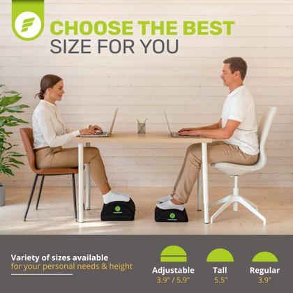 Imagem de Apoio para pés ErgoFoam Premium Velvet Soft Foam para mesa, preto