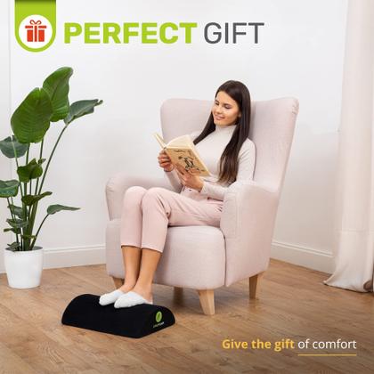 Imagem de Apoio para pés ErgoFoam Premium Velvet Soft Foam para mesa, preto