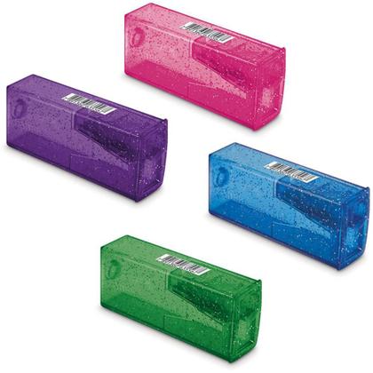 Imagem de Apontador com Depósito GLITZ Tubo Plástico 5 Cores Caixa com 25