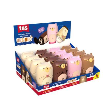 Imagem de Apontador Duplo Com Depósito e Borracha Ursinho TRIS