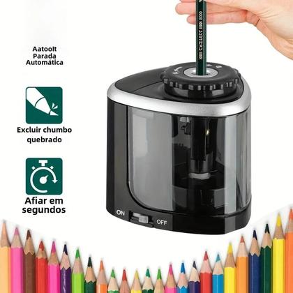 Imagem de Apontador Elétrico Automático para Lápis (6-8mm) - Ideal para Escola, Escritório e Estudantes