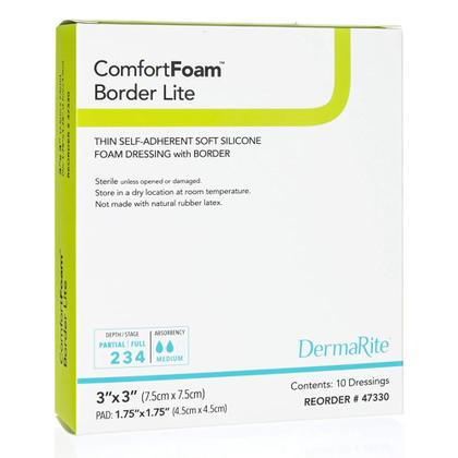 Imagem de Apósito para Heridas DermaRite ComfortFoam Border Lite 7.5x7.5 cm