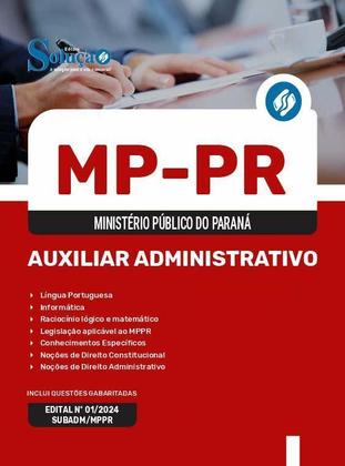 Imagem de Apostila Mp Pr 2024 - Auxiliar Administrativo