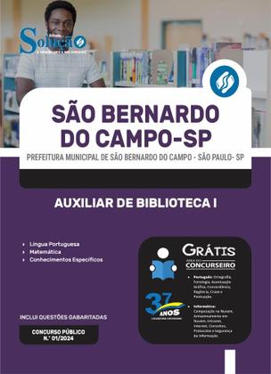 Imagem de Apostila Prefeitura de São Bernardo do Campo - SP 2024 - Auxiliar de Biblioteca I