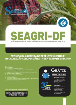 Imagem de Apostila SEAGRI-DF - Técnico da Carreira de Desenvolvimento e Fiscalização Agropecuária - Agente Administrativo