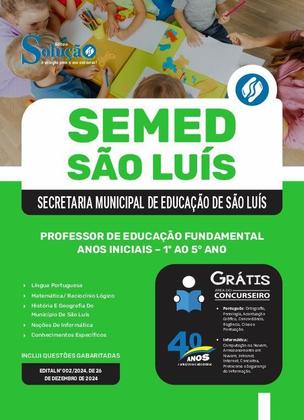 Imagem de Apostila SEMED 2025 - Professor de Educação Fundamental  Anos Iniciais  1º ao 5 Ano - Editora Solução