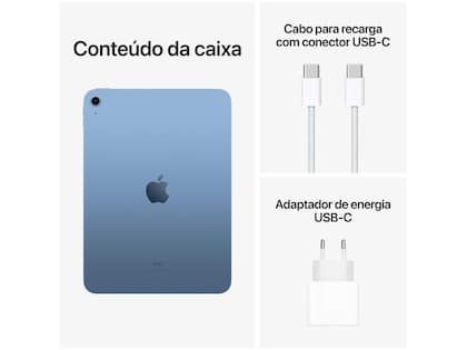 Apple iPad 10,9” 10ª Geração Wi-Fi - 64GB Azul - iPad 10ª Geração