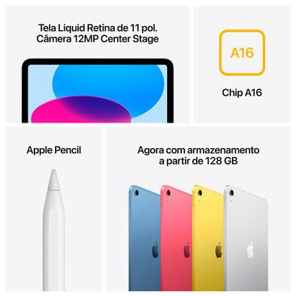 Apple iPad 11ª Geração, Chip A16 (Wi-Fi + Cellular, 128GB) - Azul