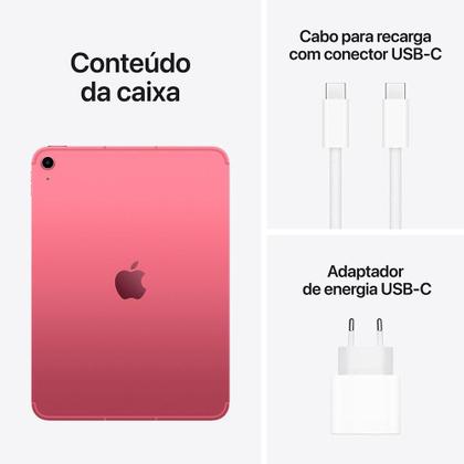Imagem de Apple iPad 11ª geração, chip A16, Wi-Fi + Cellular, 128GB - Rosa